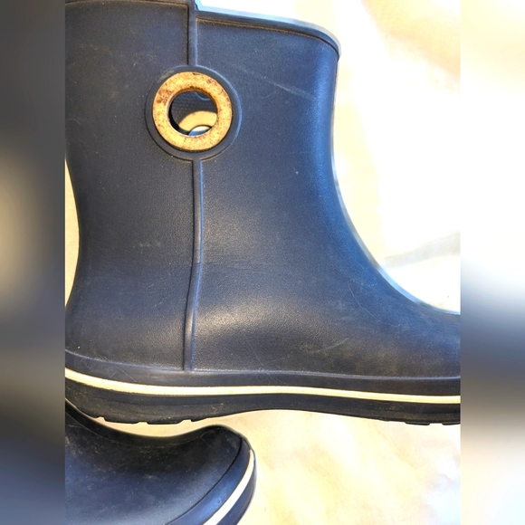 Crocs Navy Jaunt Shorty Women's Rain Boots - Picture 3 of 13